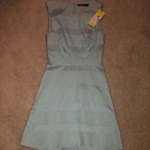 Blue lace detailed dress